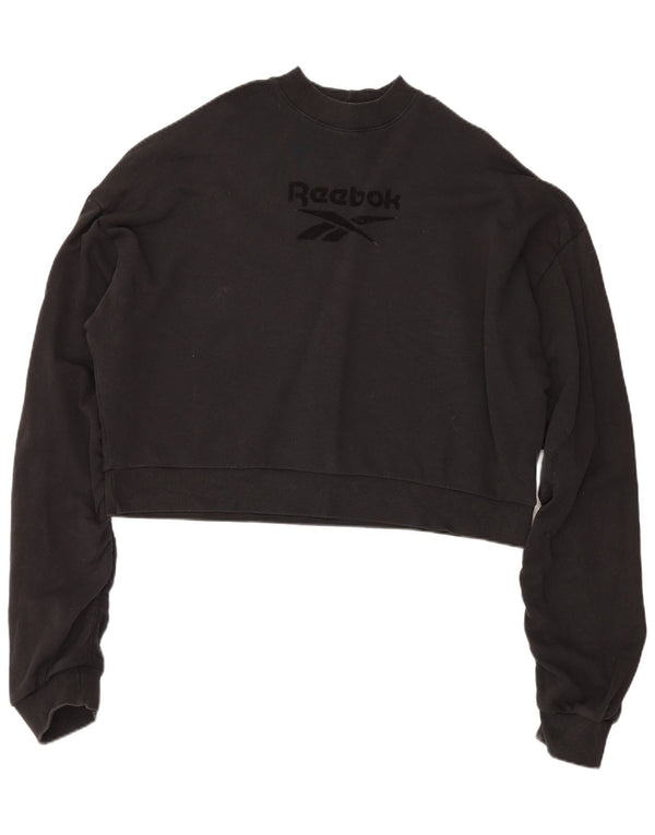 Felpa Reebok da donna oversize con grafica, maglione UK 18 XL, cotone nero