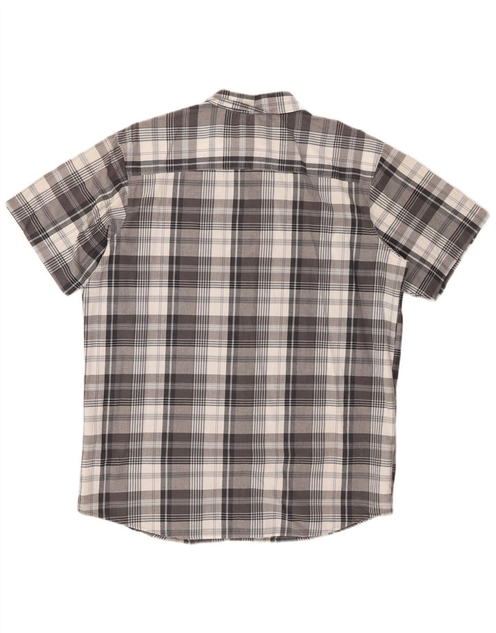 Camicia a maniche corte da uomo Columbia in cotone a quadri grigio medio