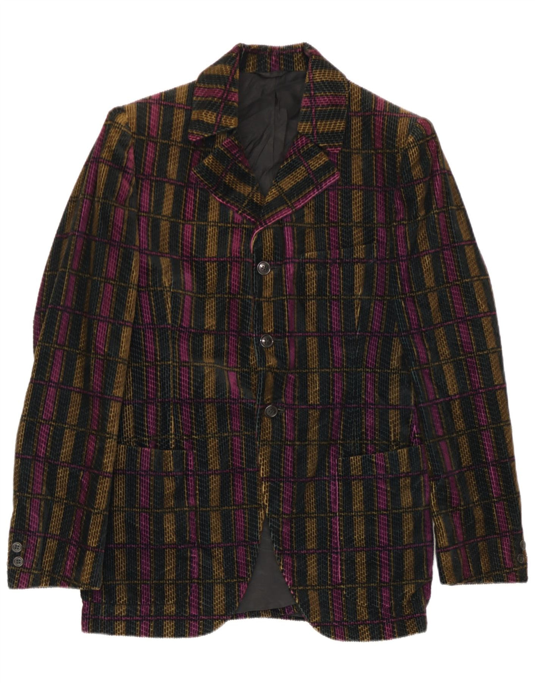 Giacca blazer a 3 bottoni da uomo San Remo IT 48 medio a quadri multicolore