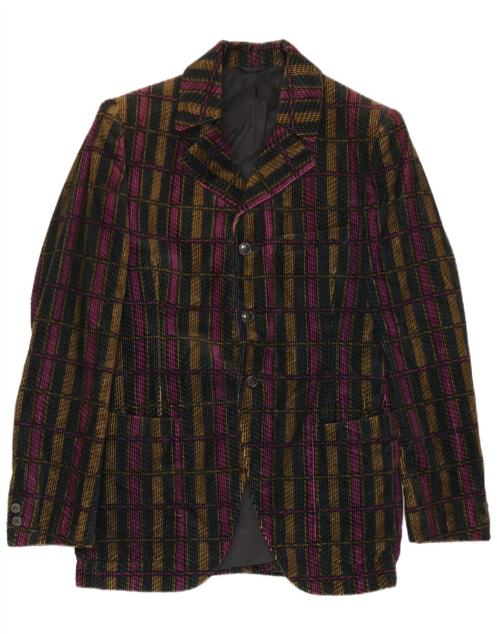 Giacca blazer a 3 bottoni da uomo San Remo IT 48 medio a quadri multicolore