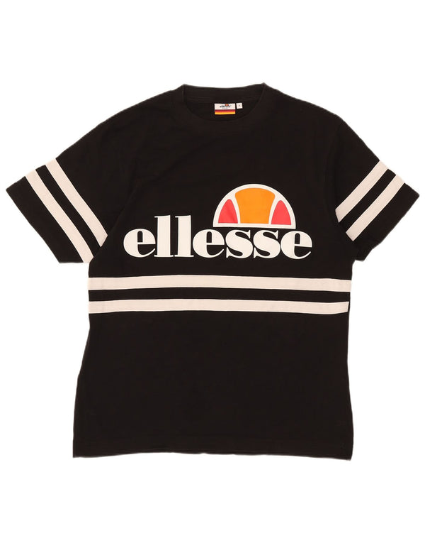 Ellesse T-shirt grafica da uomo Heritage Top piccola in cotone a righe nere