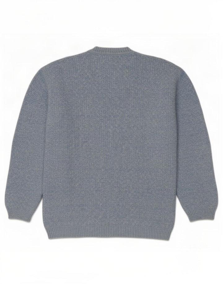 Maglione da uomo Colorado con scollo a V in cotone screziato blu medio
