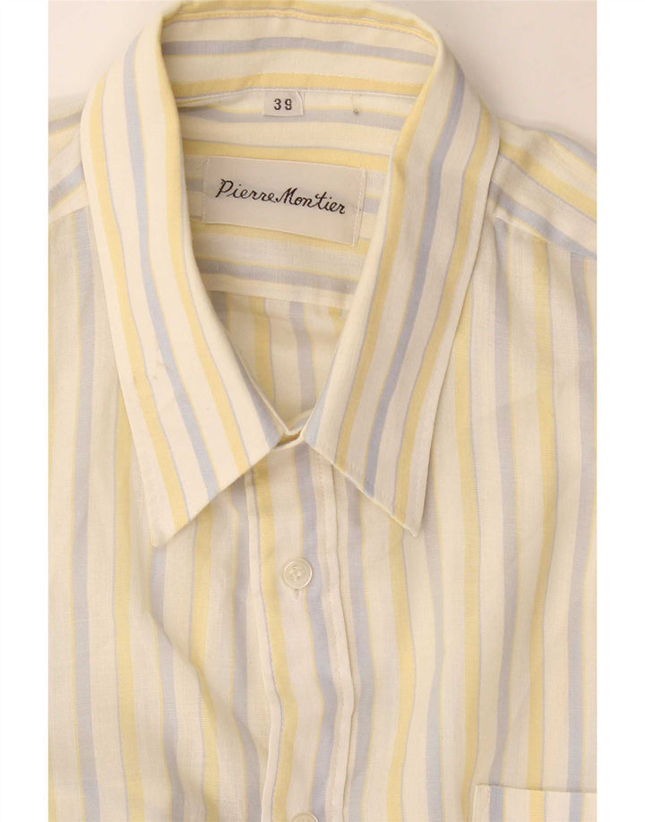 Camicia vintage da uomo taglia 39 a righe gialle medie
