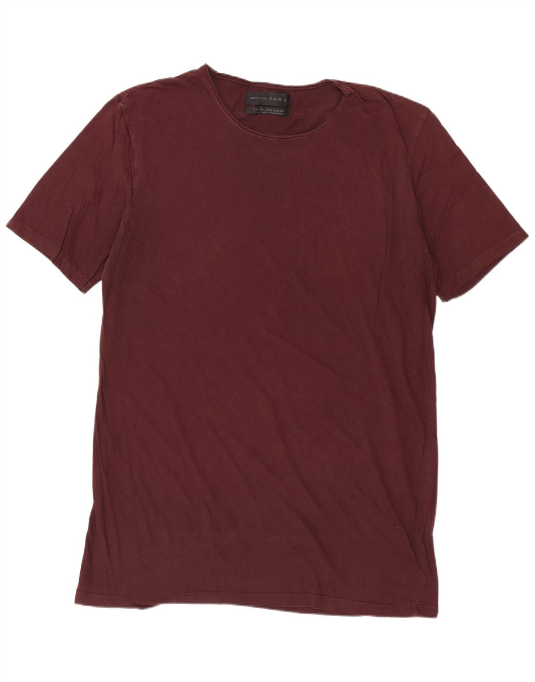 ZARA Maglietta Lunga da Uomo Top Large Bordeaux
