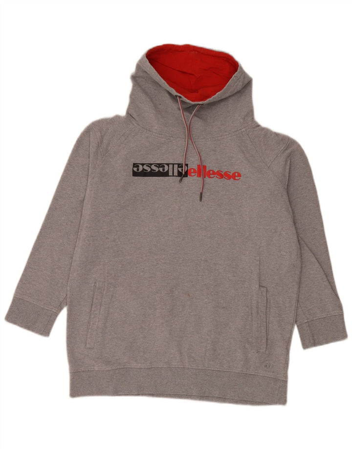 Felpa grafica da donna Ellesse Maglione UK 16 Large Grigio Cotone