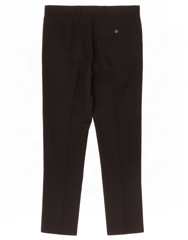 Pantaloni da abito slim da uomo Marks & Spencer W32 L31 poliestere nero