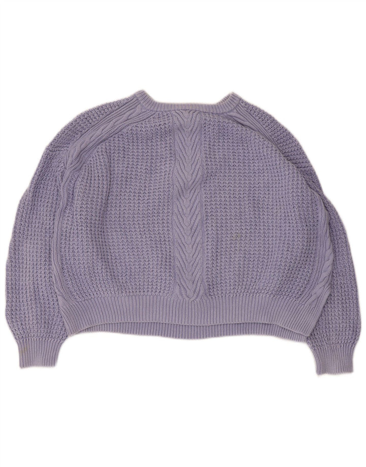 Maglione maglione girocollo corto da donna Marks & Spencer UK 16 grande blu