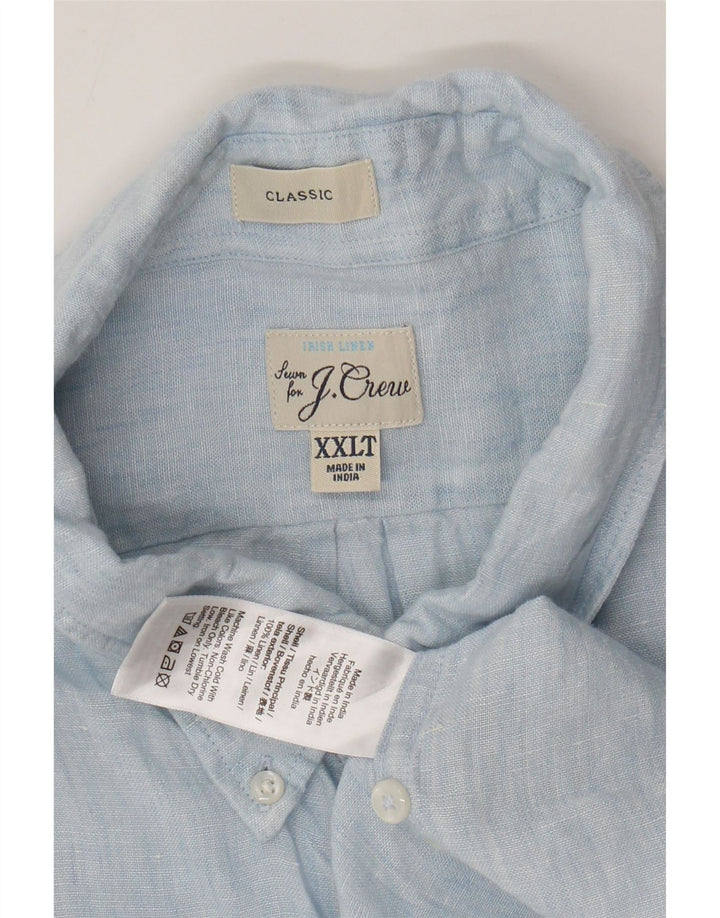 J. CREW Camicia da uomo alta vestibilità classica 2XL Lino blu