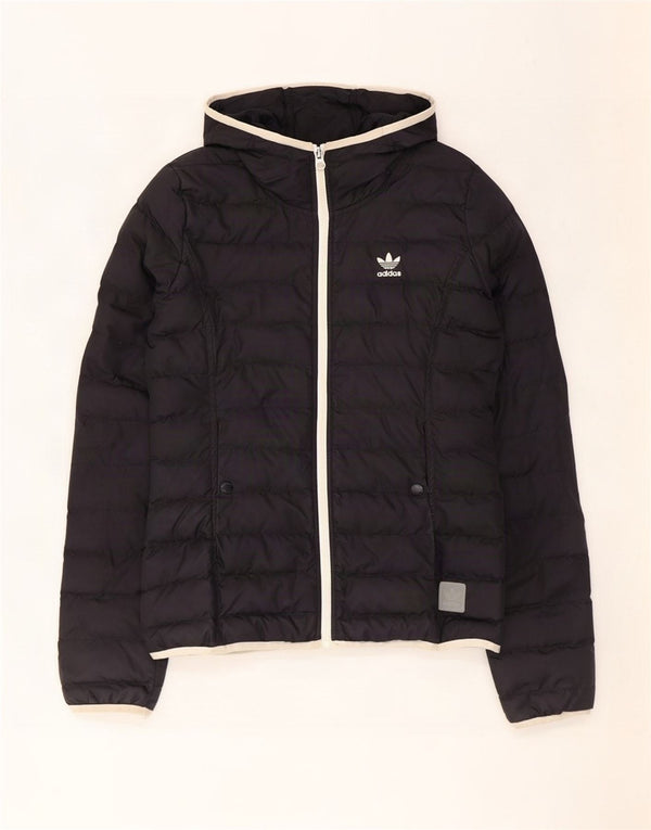 Giacca imbottita con cappuccio da donna Adidas UK 8 Small poliestere nero