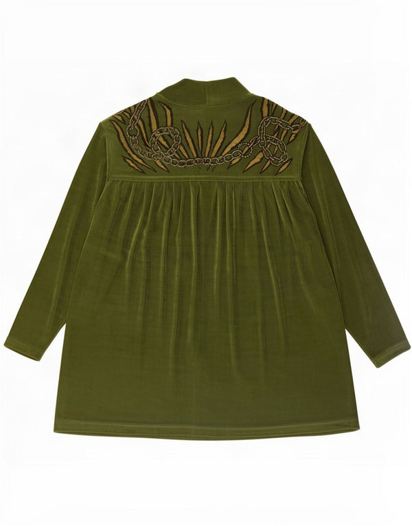 Camicetta da donna oversize con motivo astratto Piccadilly UK 10 piccola verde