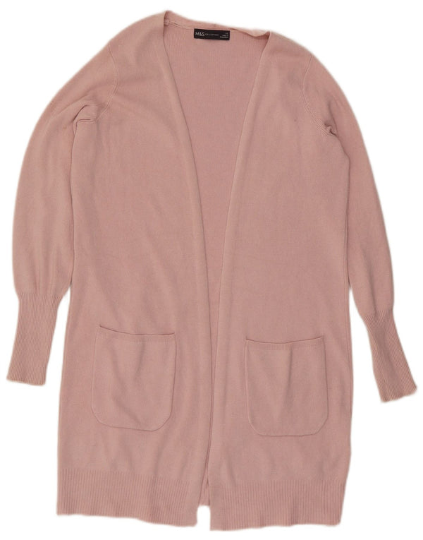 Maglione cardigan lungo oversize da donna Marks & Spencer UK 6 XS Rosa