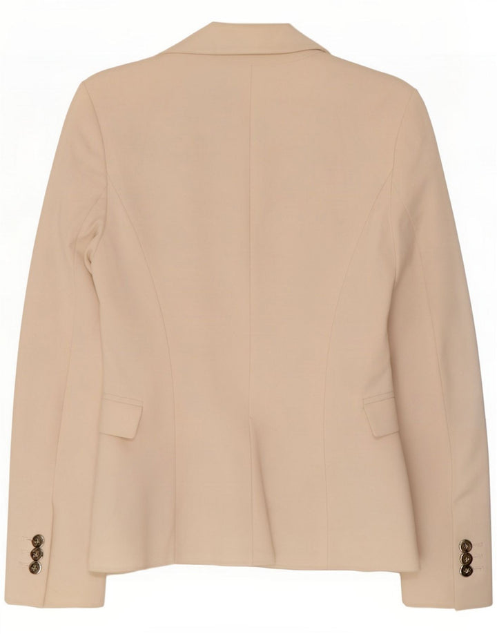 Zara Giacca Blazer a 1 Bottone da Donna UK 6 XS Bianco Sporco