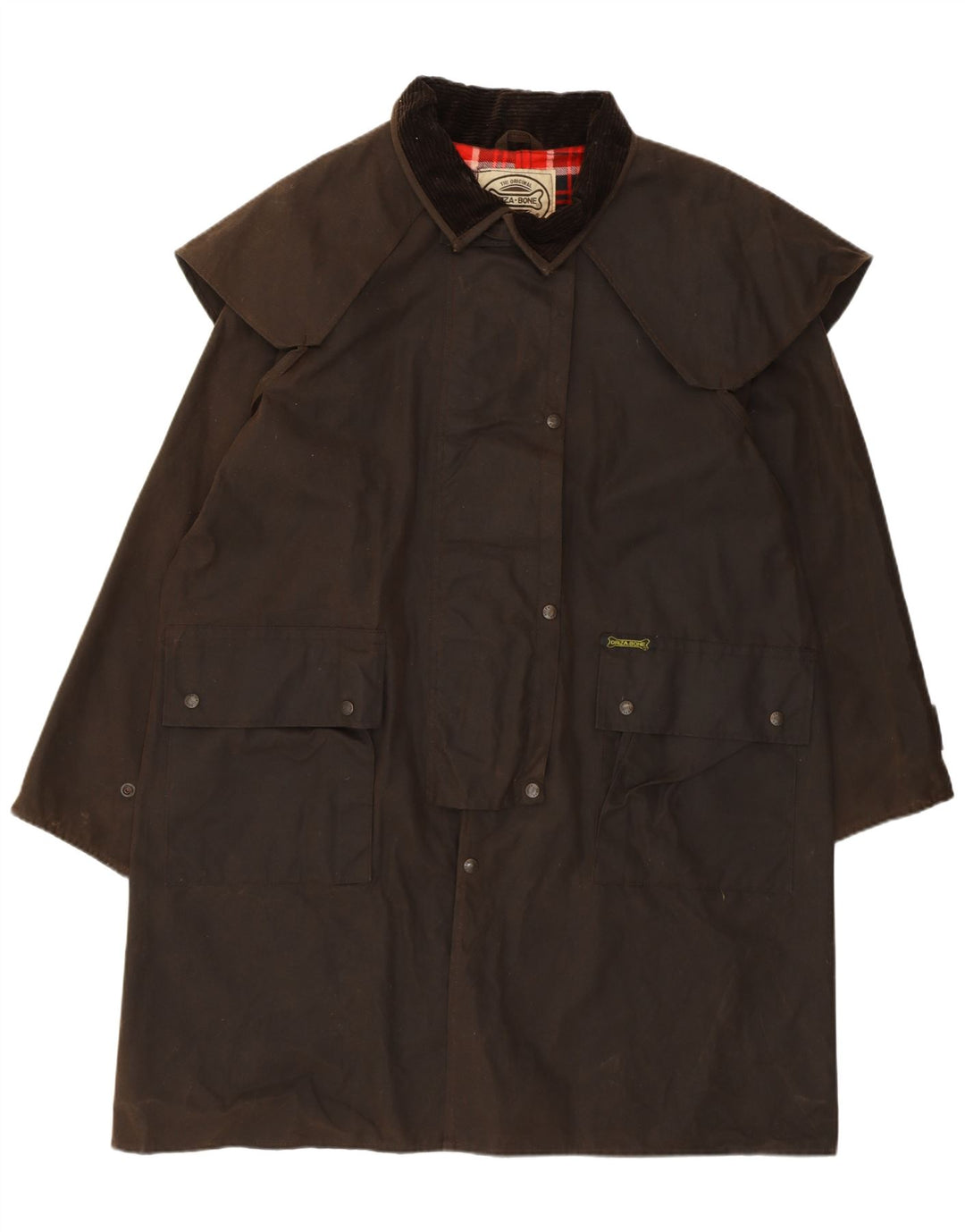 DRIZA - BONE Trench da uomo in cotone cerato UK 42 XL Cotone marrone