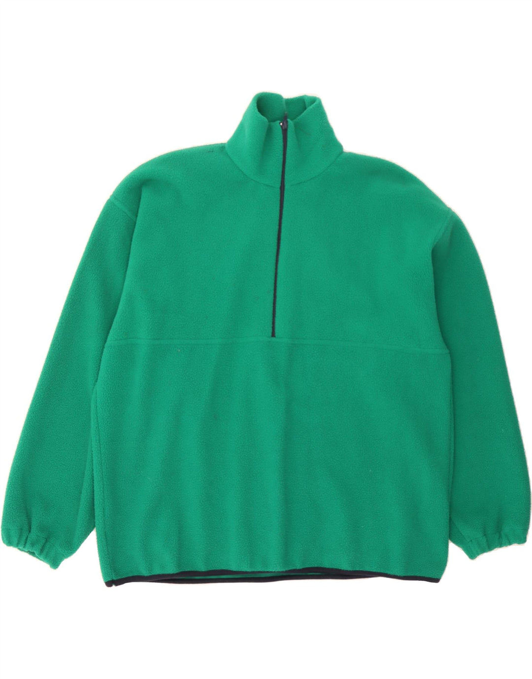 VINTAGE Mens Zip Neck Fleece Jumper Large Green Vintage Vintage and Second-Hand Vintage from Messina Hembry 