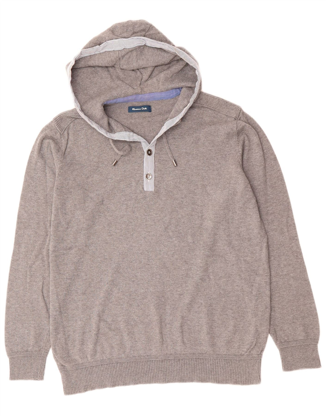 MASSIMO DUTTI Maglione da uomo con cappuccio grande cotone grigio
