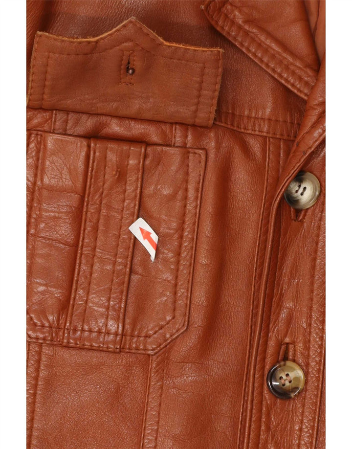 Giacca in pelle vintage da uomo UK 38 Marrone medio