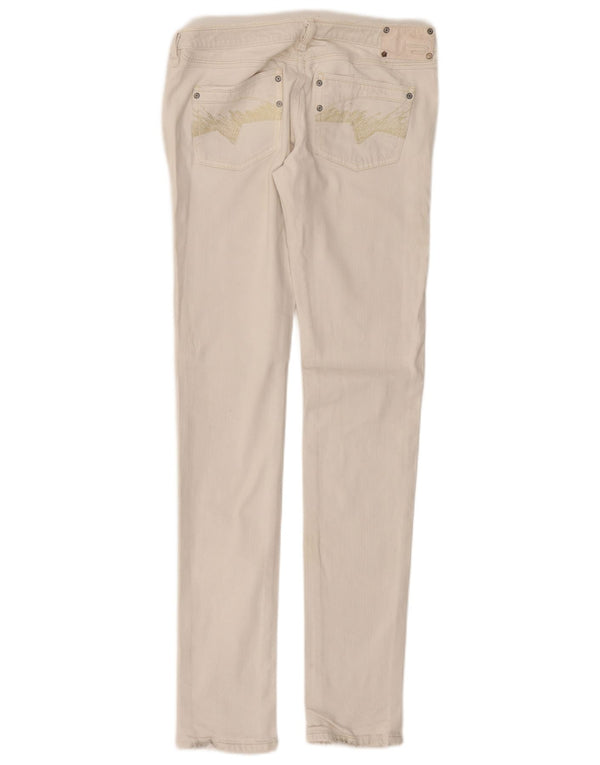 Jeans skinny a vita bassa Kycut da donna Diesel W28 L34 in cotone bianco sporco