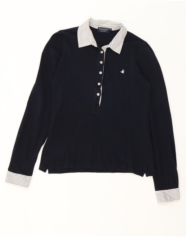 Polo da donna Brooks Brothers IT 46 Large Blu Navy Colourblock