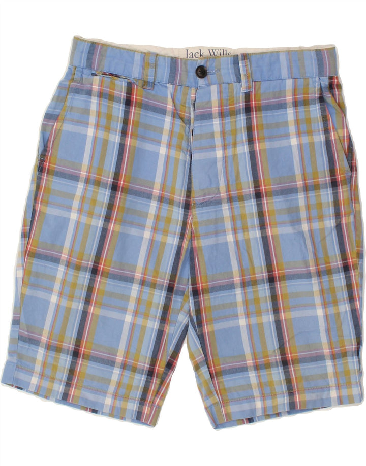JACK WILLS Mens Chino Shorts Small W30  Blue Check Cotton Vintage Jack Wills and Second-Hand Jack Wills from Messina Hembry 
