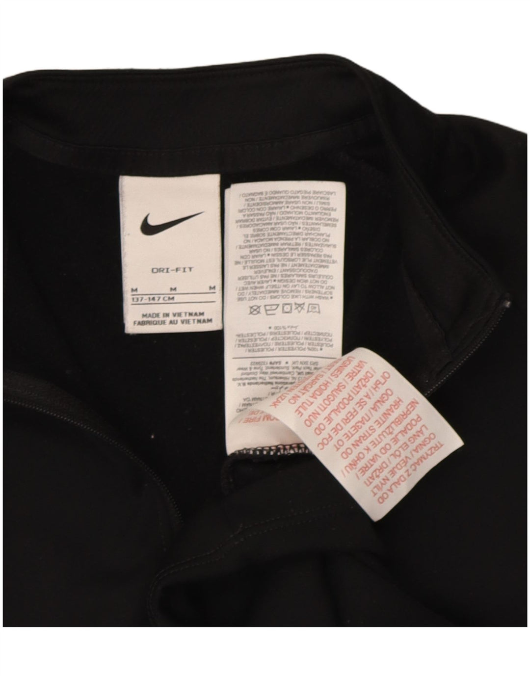 Top della tuta pullover grafica Nike da bambino Dri Fit 10-11 anni, colore nero medio