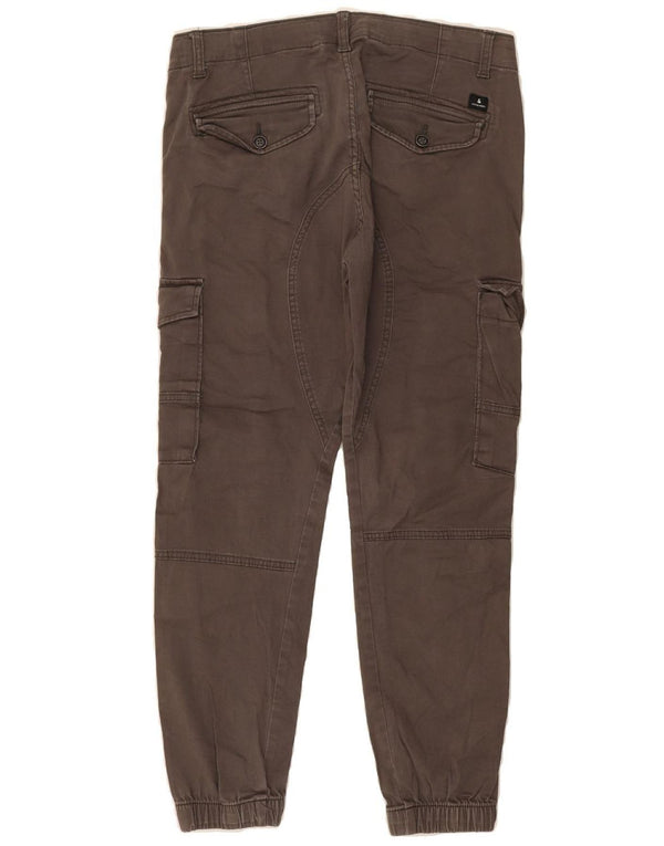 JACK & JONES Mens Paul Tapered Joggers Cargo Trousers W30 L26 Brown Cotton