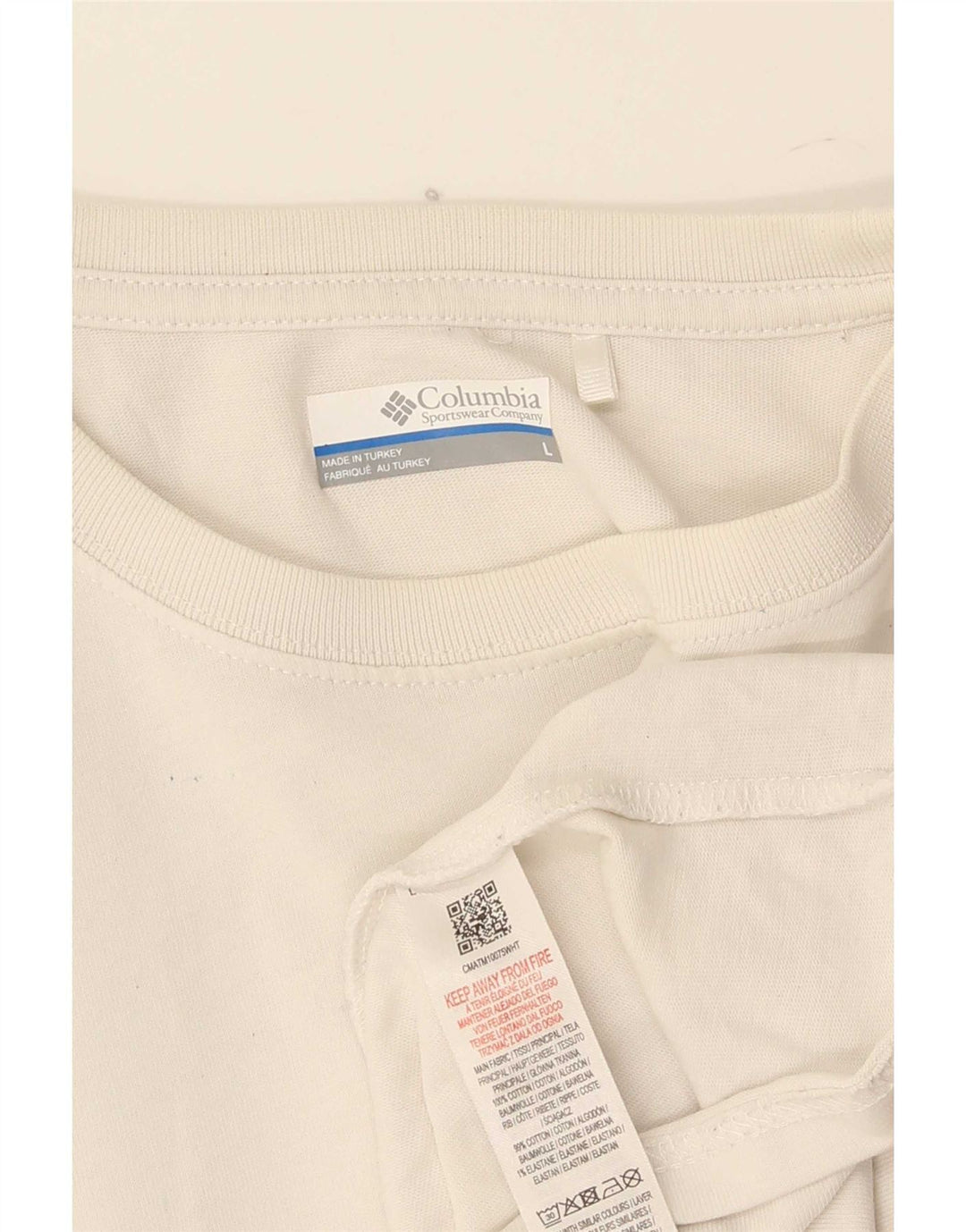 T-shirt grafica da uomo Columbia Top grande in cotone bianco