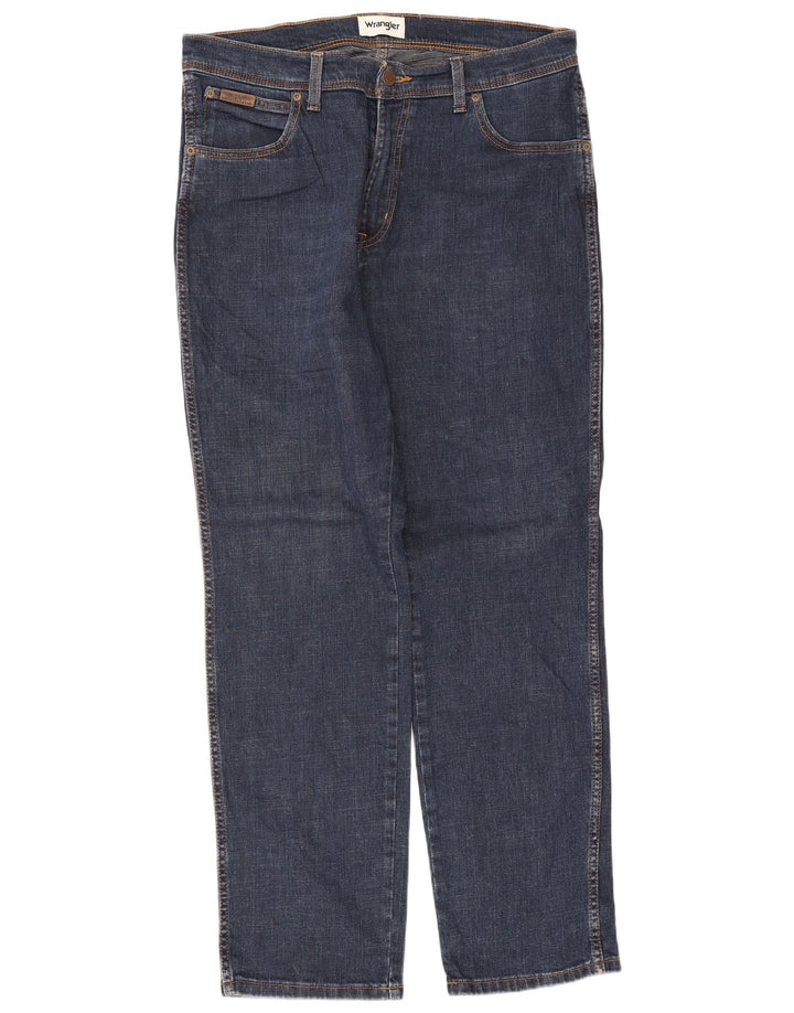 Jeans slim da uomo Wrangler W36 L30 cotone blu navy
