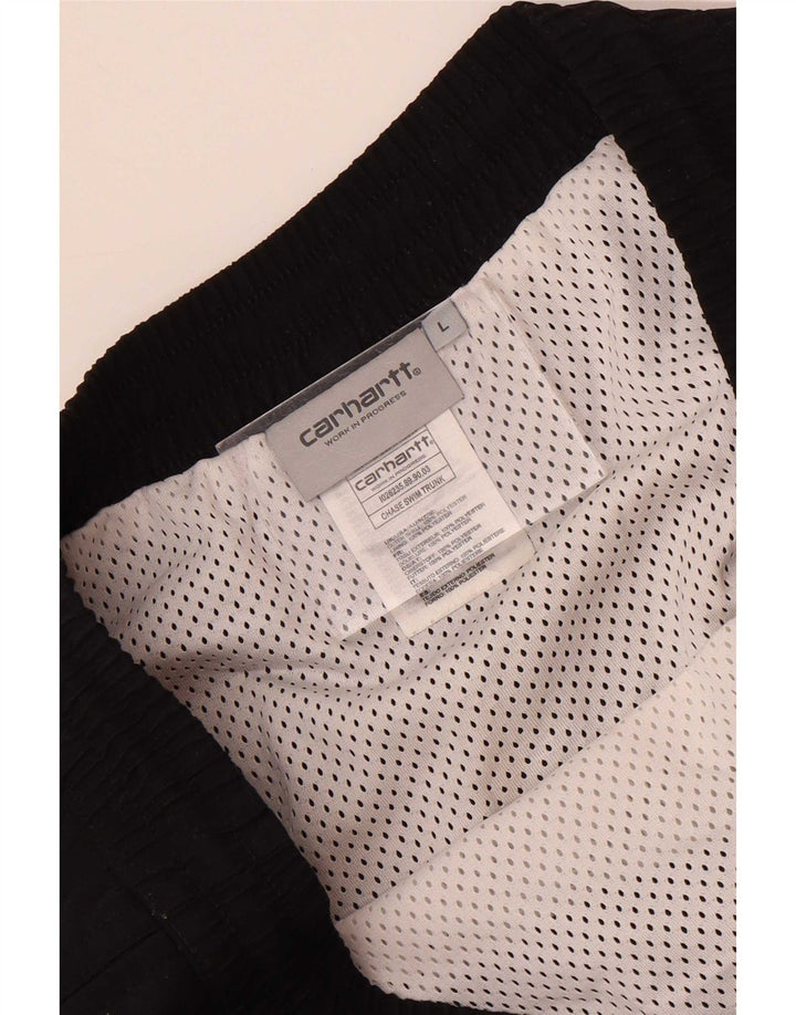 Pantaloncini da bagno da uomo Carhartt grandi in poliestere nero
