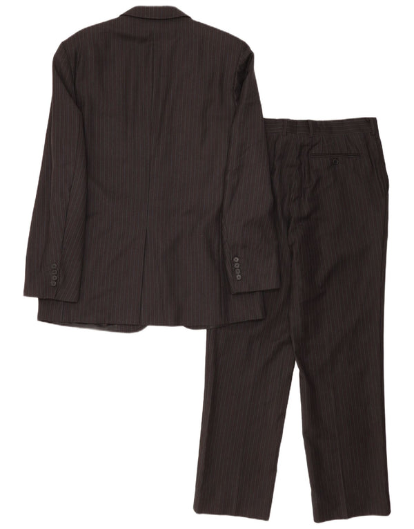 Abito Zara da uomo a 2 bottoni EU 52 Large W32 L31 Lana gessata nera