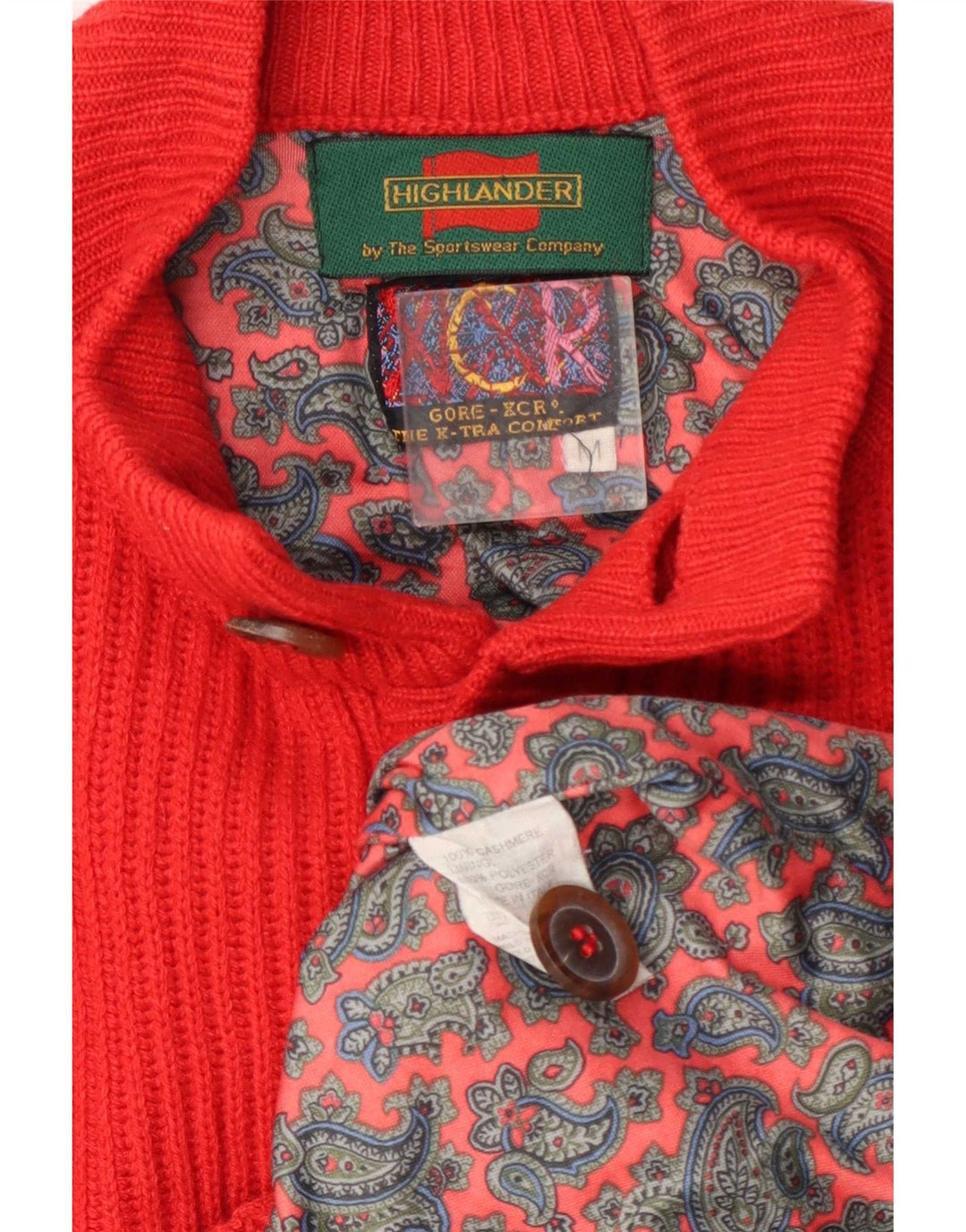 Maglione cardigan da uomo Highlander in cashmere arancione medio
