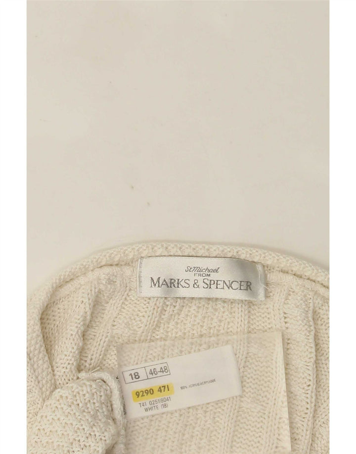 Maglione cardigan oversize da donna Marks & Spencer UK 18 XL Bianco