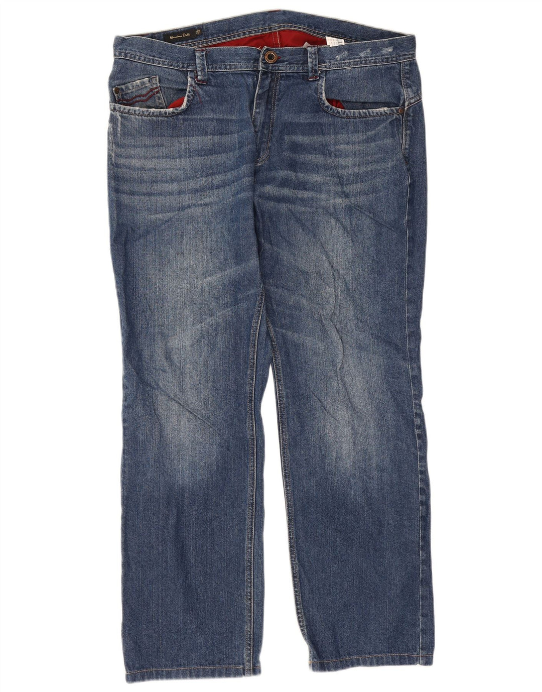 Jeans dritti da uomo Massimo Dutti EU 48 XL W38 L29 Cotone blu