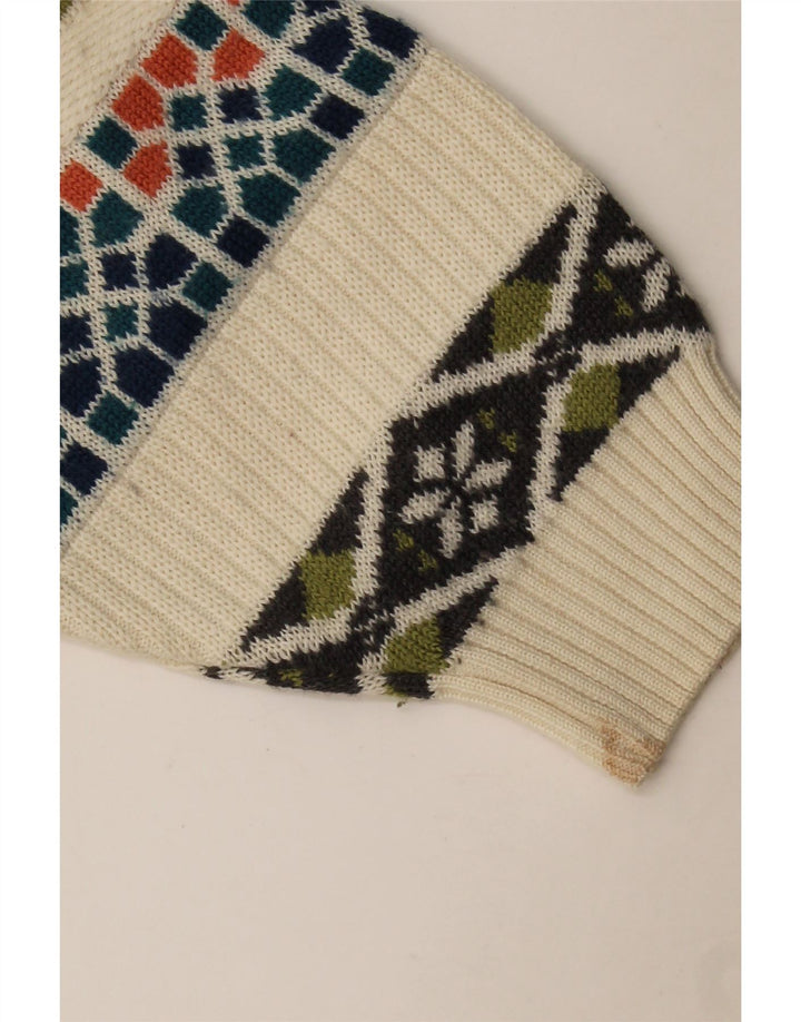 Maglione girocollo da uomo White Sails Large Beige geometrico