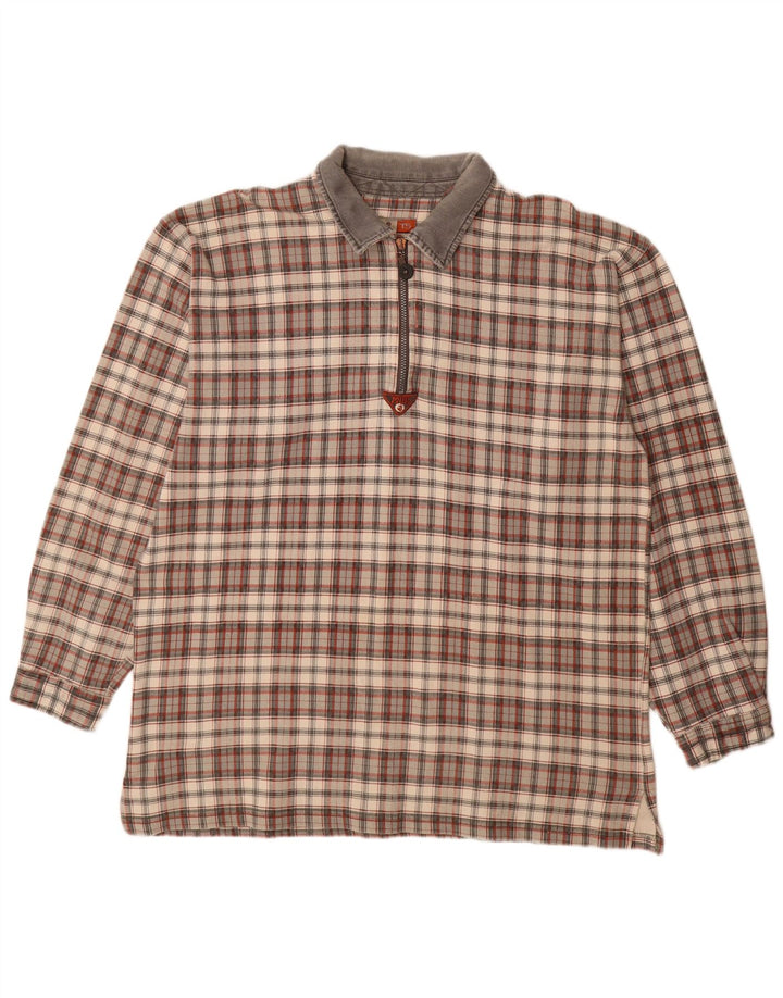 Polo Take Five da uomo a maniche lunghe XL in cotone a quadri multicolore