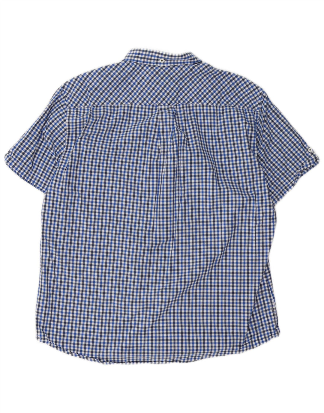 Camicia a maniche corte da uomo Ben Sherman XL in cotone a quadretti blu