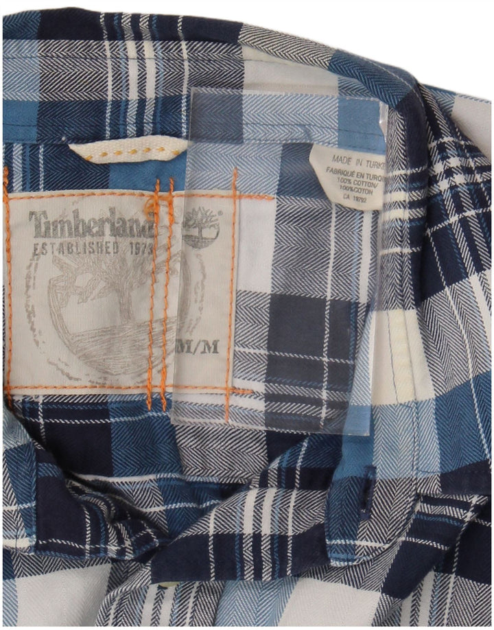 Camicia in flanella da uomo Timberland in cotone a quadri blu medio