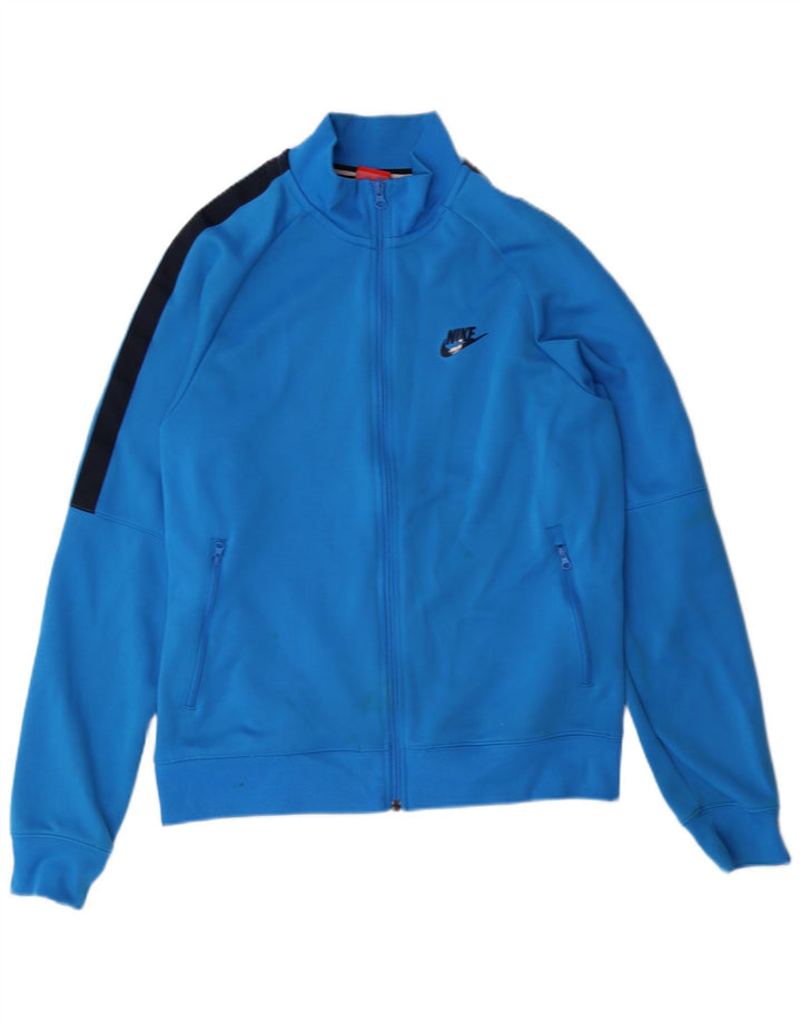 Giacca superiore della tuta da uomo Nike in poliestere blu medio