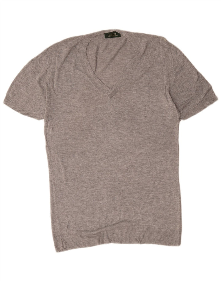 T-shirt Zara da uomo Top grande grigia screziata