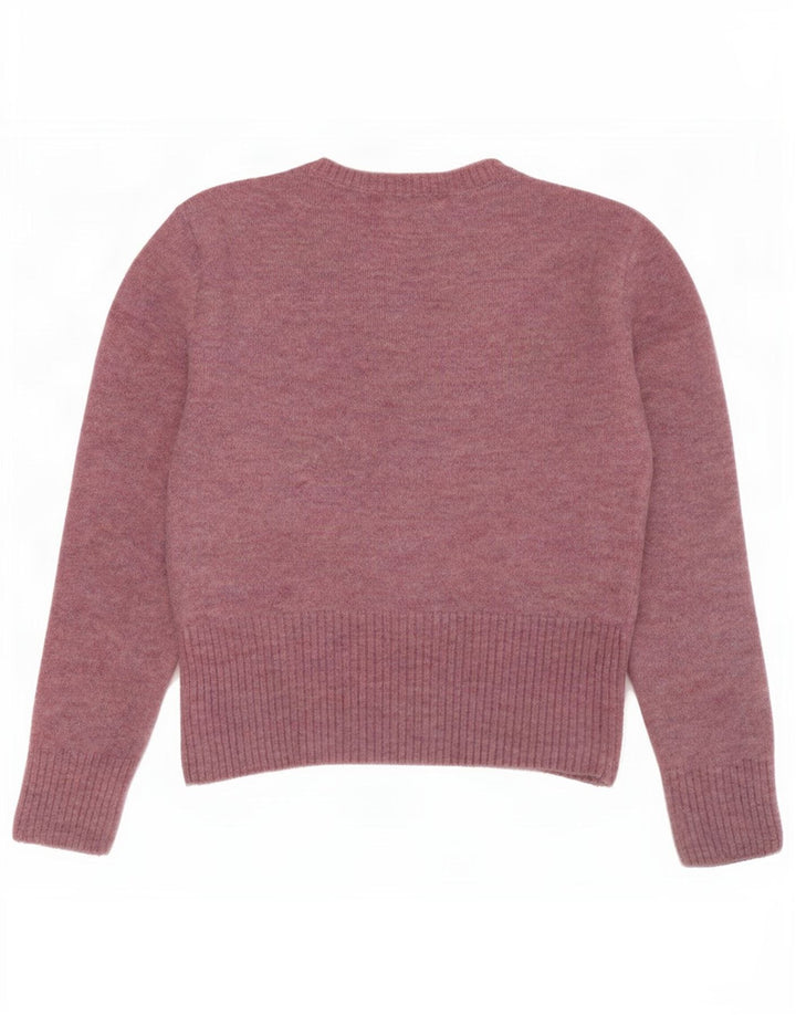 Maglione maglione con scollo a barca da donna Zara UK 12 Nylon rosa medio
