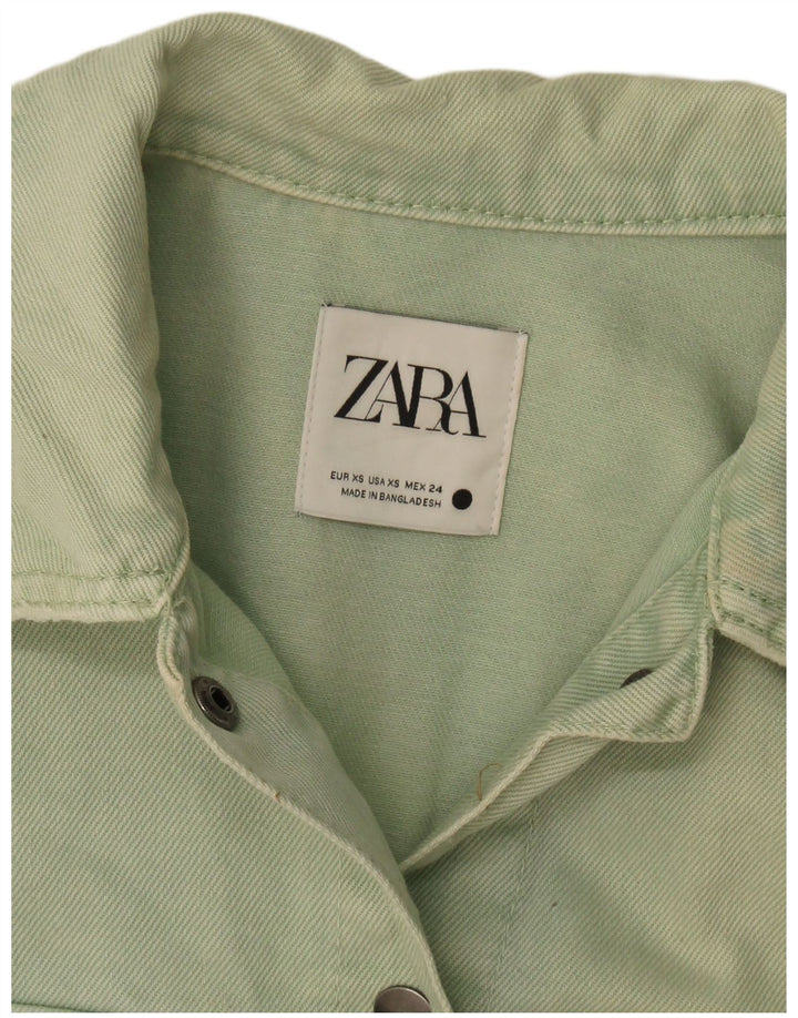 Giacca di jeans oversize da donna Zara UK 6 XS Verde