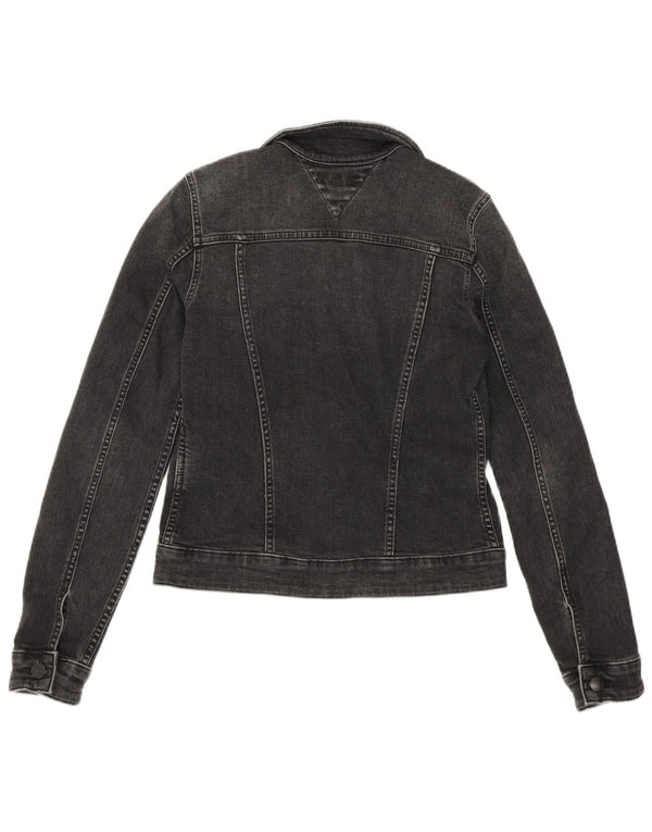 Giacca in denim corto da donna Tommy Hilfiger US 6 cotone grigio medio