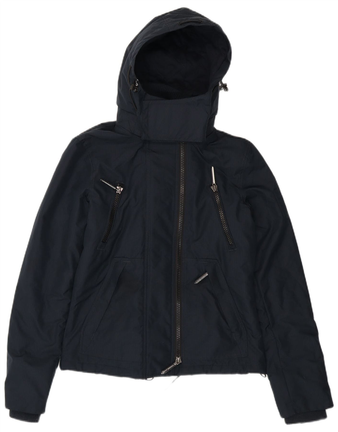 Giacca a vento con cappuccio grafica da donna SUPERDRY UK 8 Small Blu Navy