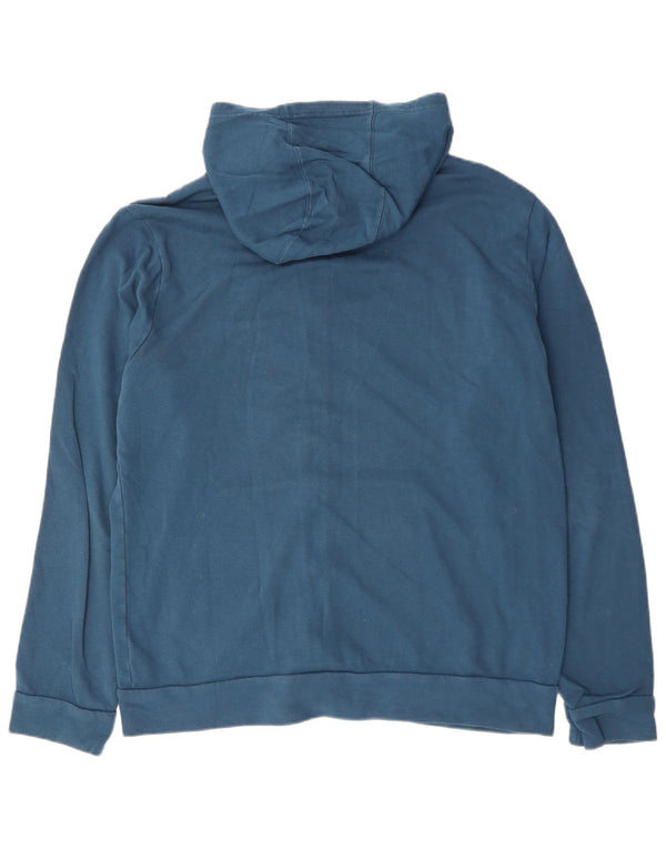 Maglione con cappuccio e zip grafica da uomo Calvin Klein XL in cotone blu navy