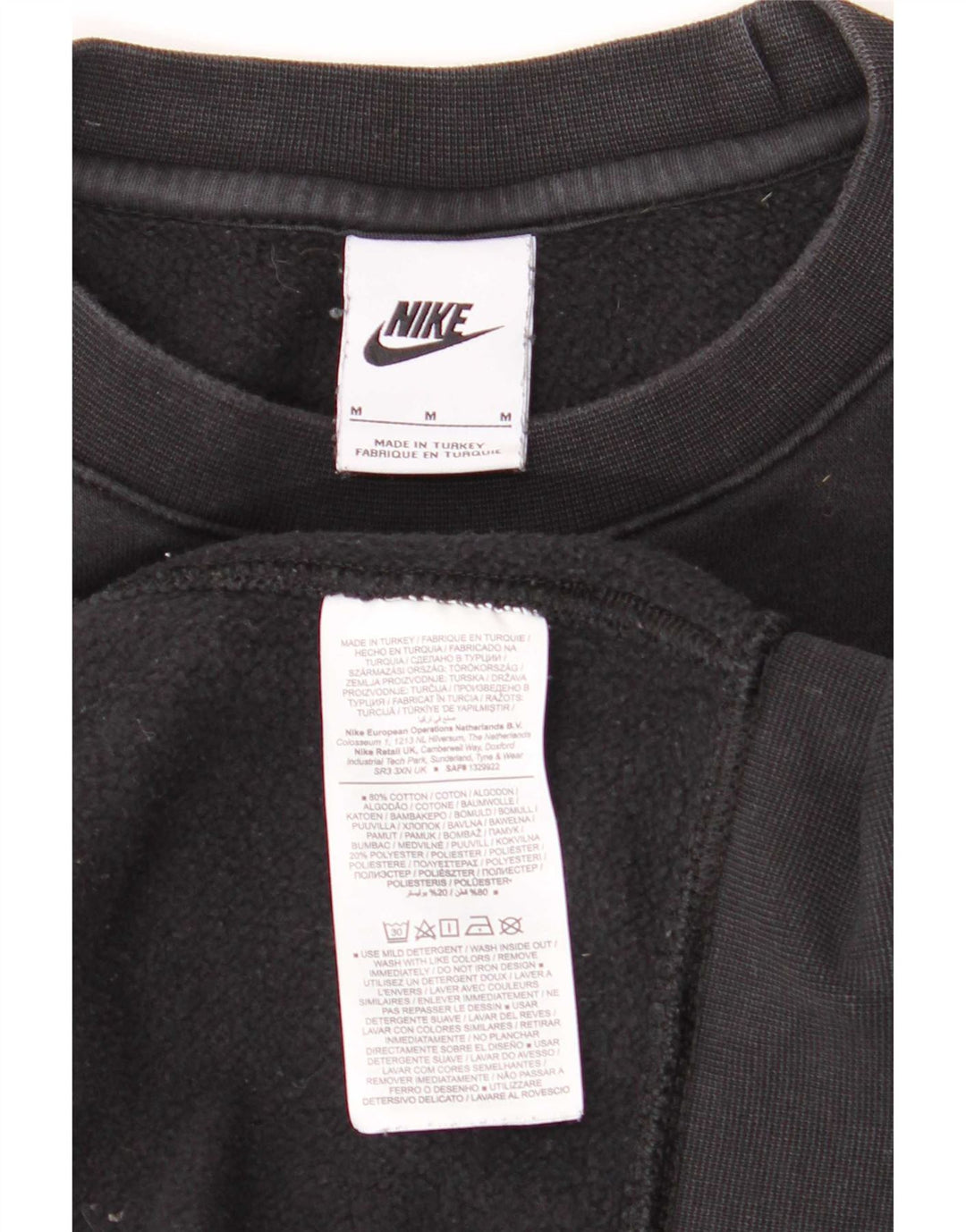 Felpa grafica da uomo Nike Felpa media in cotone nero