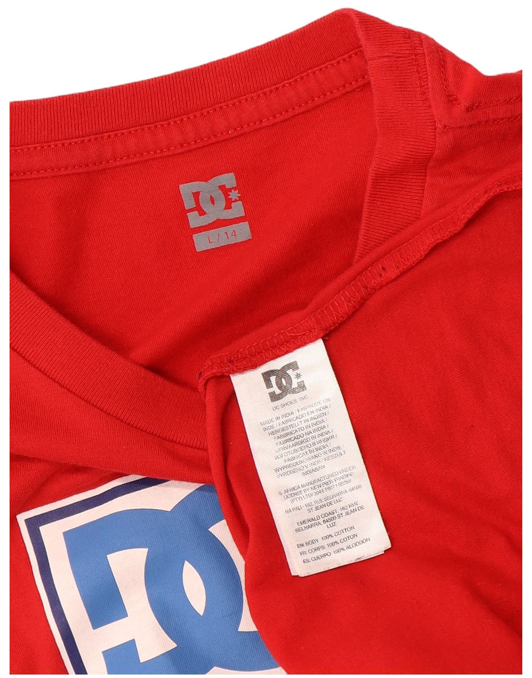 T-shirt con grafica DC per ragazzi, 13-14 anni, grande, in cotone rosso