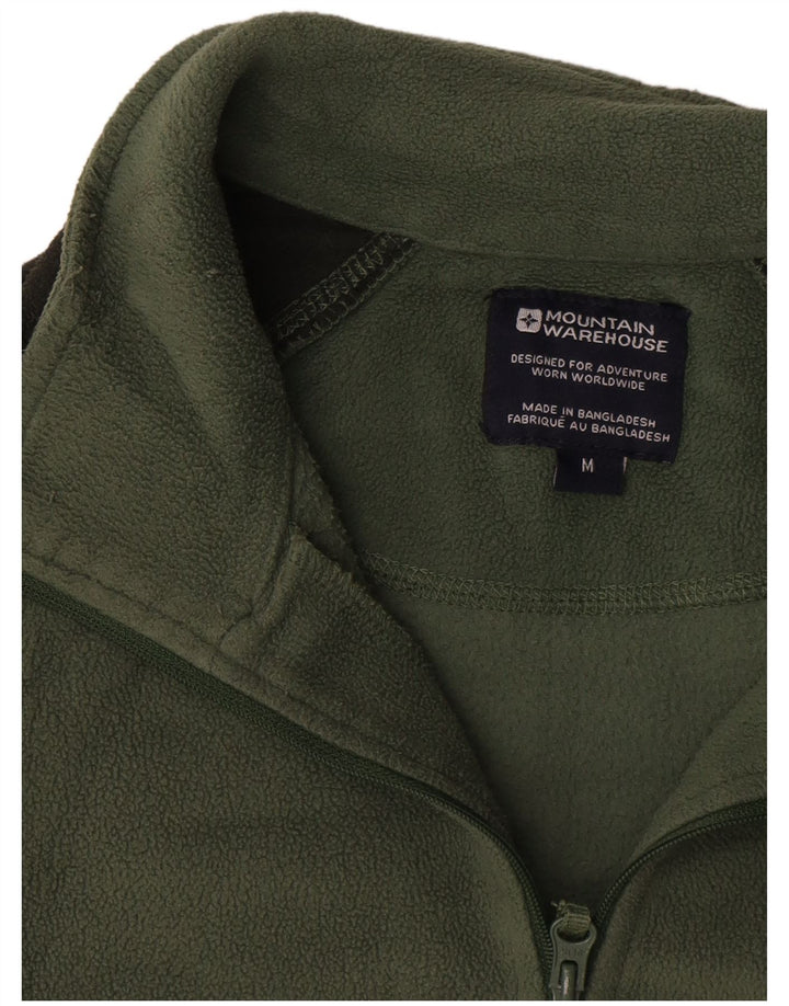 Maglione in pile da uomo con zip e collo Mountain Warehouse color block verde medio