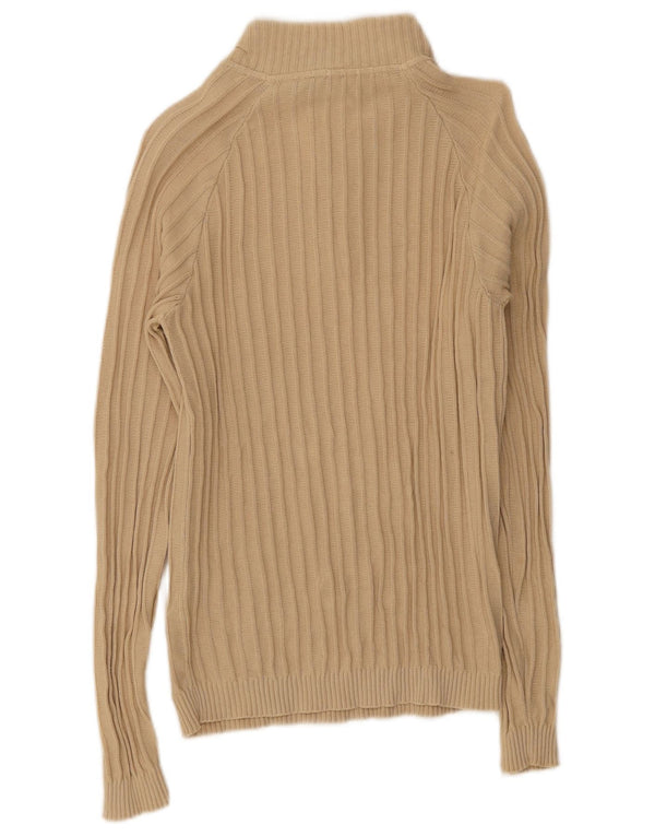 Maglione Donna Trussardi Jeans con Zip e Collo UK 16 Large in Cotone Beige