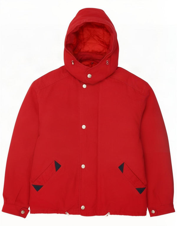 Giacca imbottita con cappuccio da uomo per oboe UK 40 Large Red Cotton