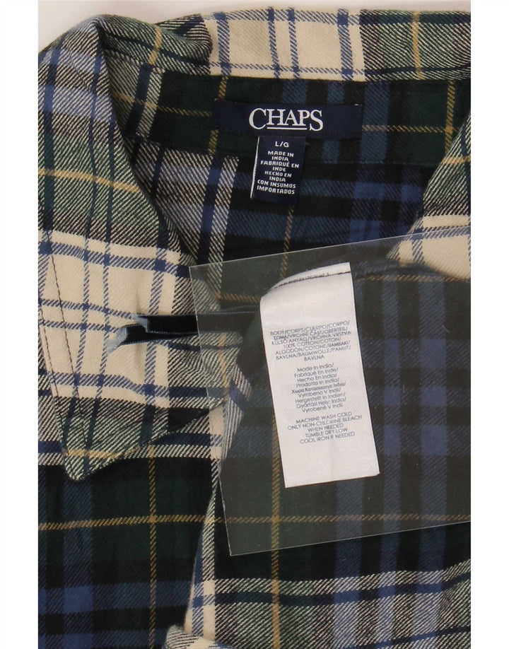Chaps Camicia da uomo in flanella con zip intera, cotone a quadri multicolore grande