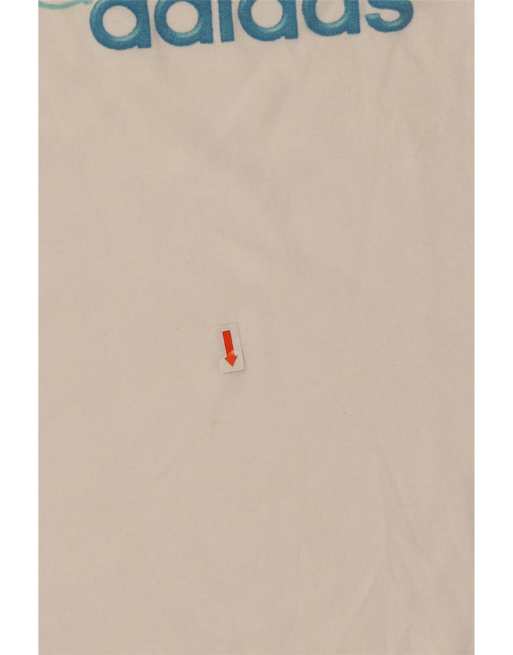 T-shirt grafica corta da donna ADIDAS UK 10 piccola in cotone bianco